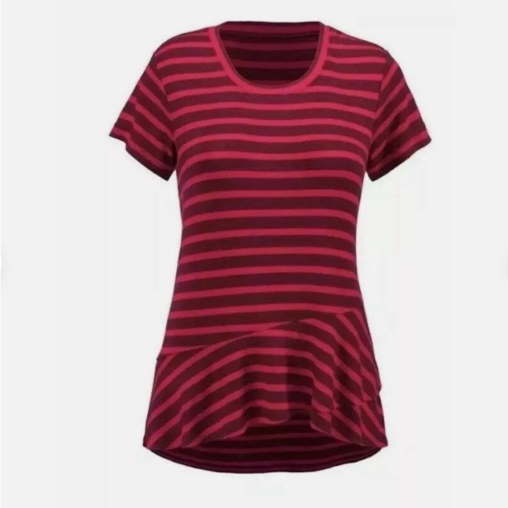 Striped Red and Maroon Women's Cabi Top